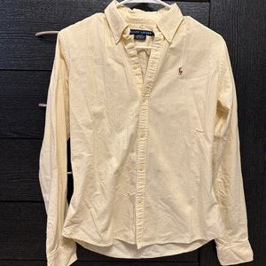 Yellow Striped Ralph Lauren button down dress shirt